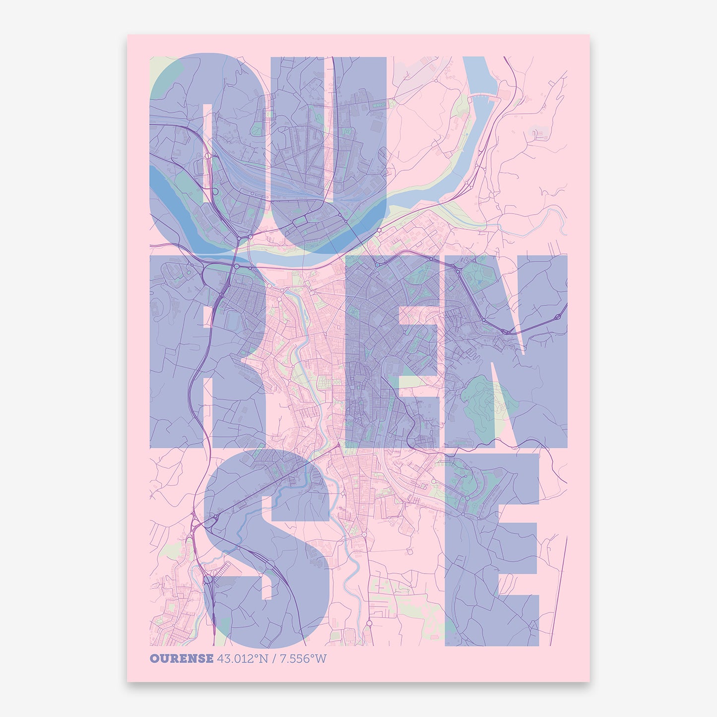 Ourense Map V08 Nursery / No Frame / No