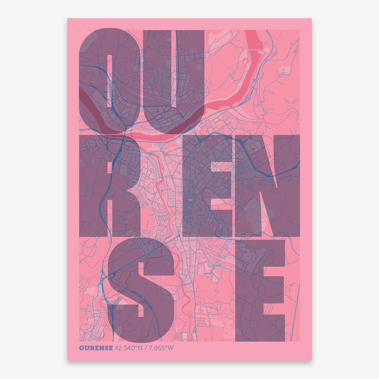 Ourense Map V08 Tuscan / No Frame / No