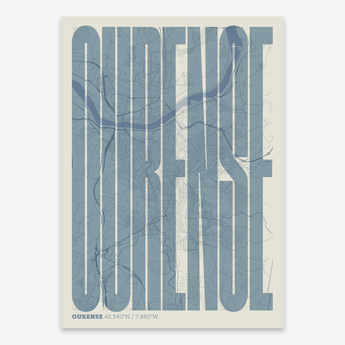 Ourense Map V09 Seaside / Frame / No