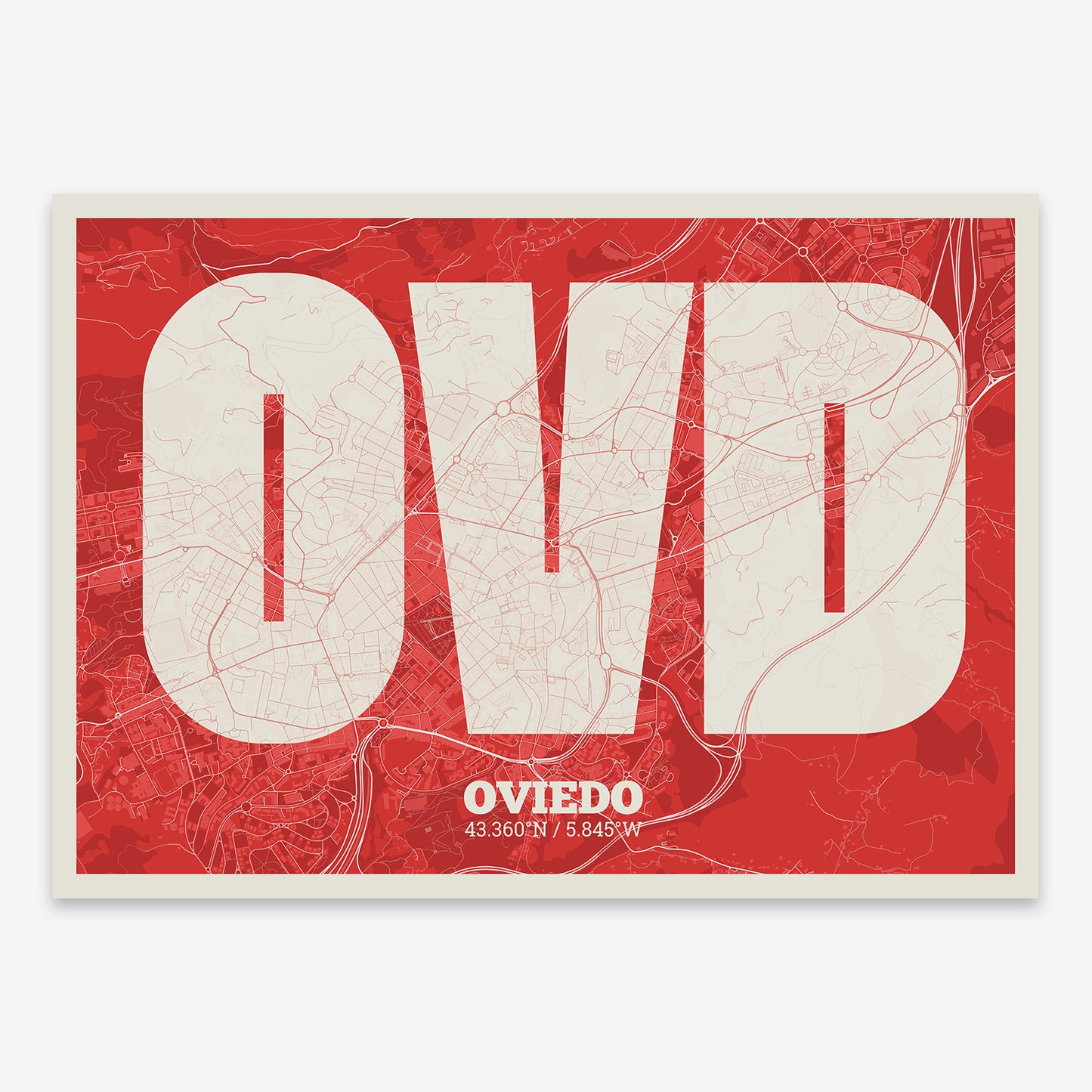 Oviedo Map V02 Boho / Frame / No