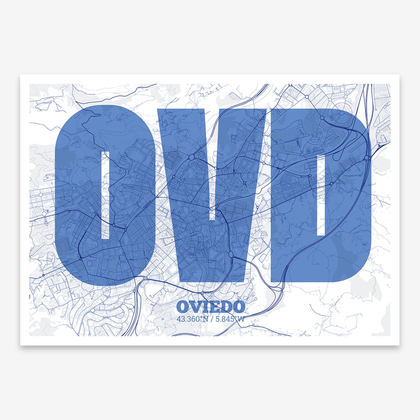 Oviedo Map V02 Med / Frame / Yes