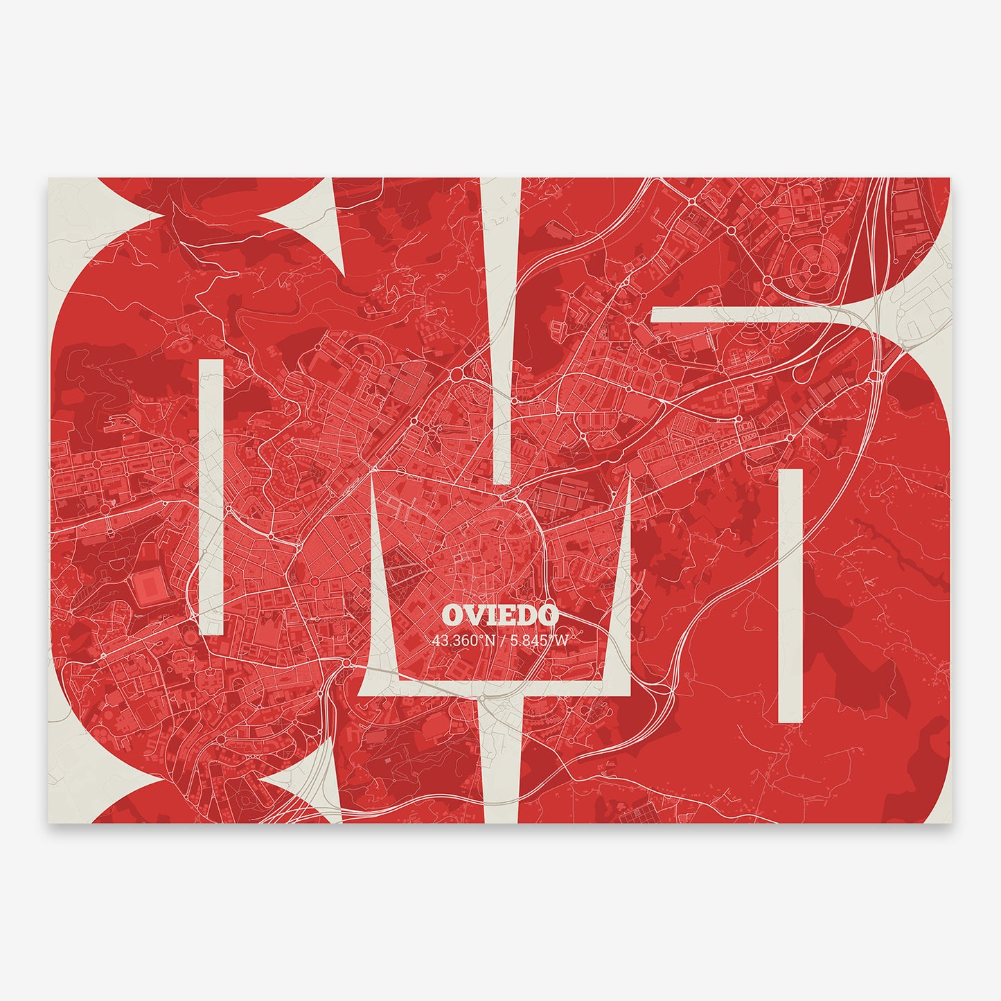 Oviedo Map V03 Boho / Frame / No