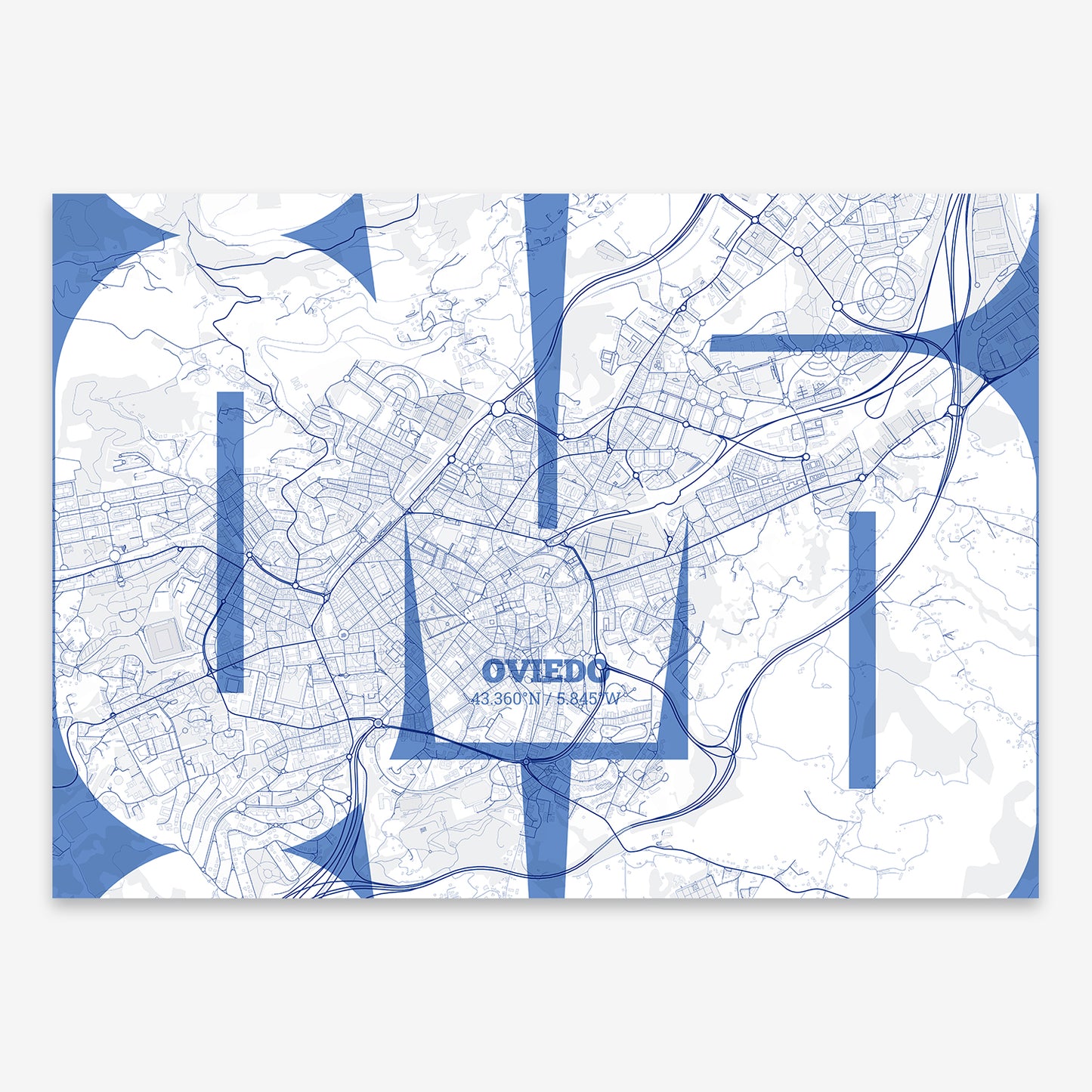 Oviedo Map V03 Med / Frame / No