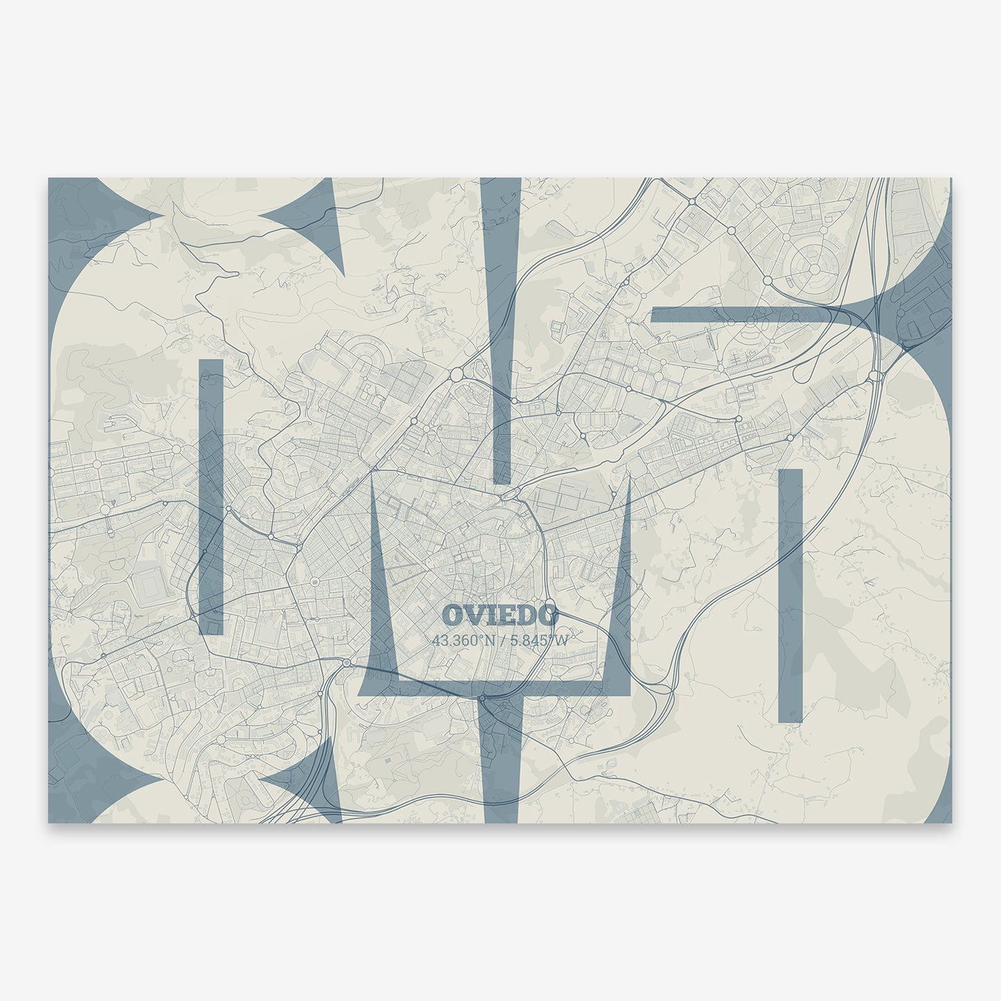 Oviedo Map V03 Seaside / Frame / No