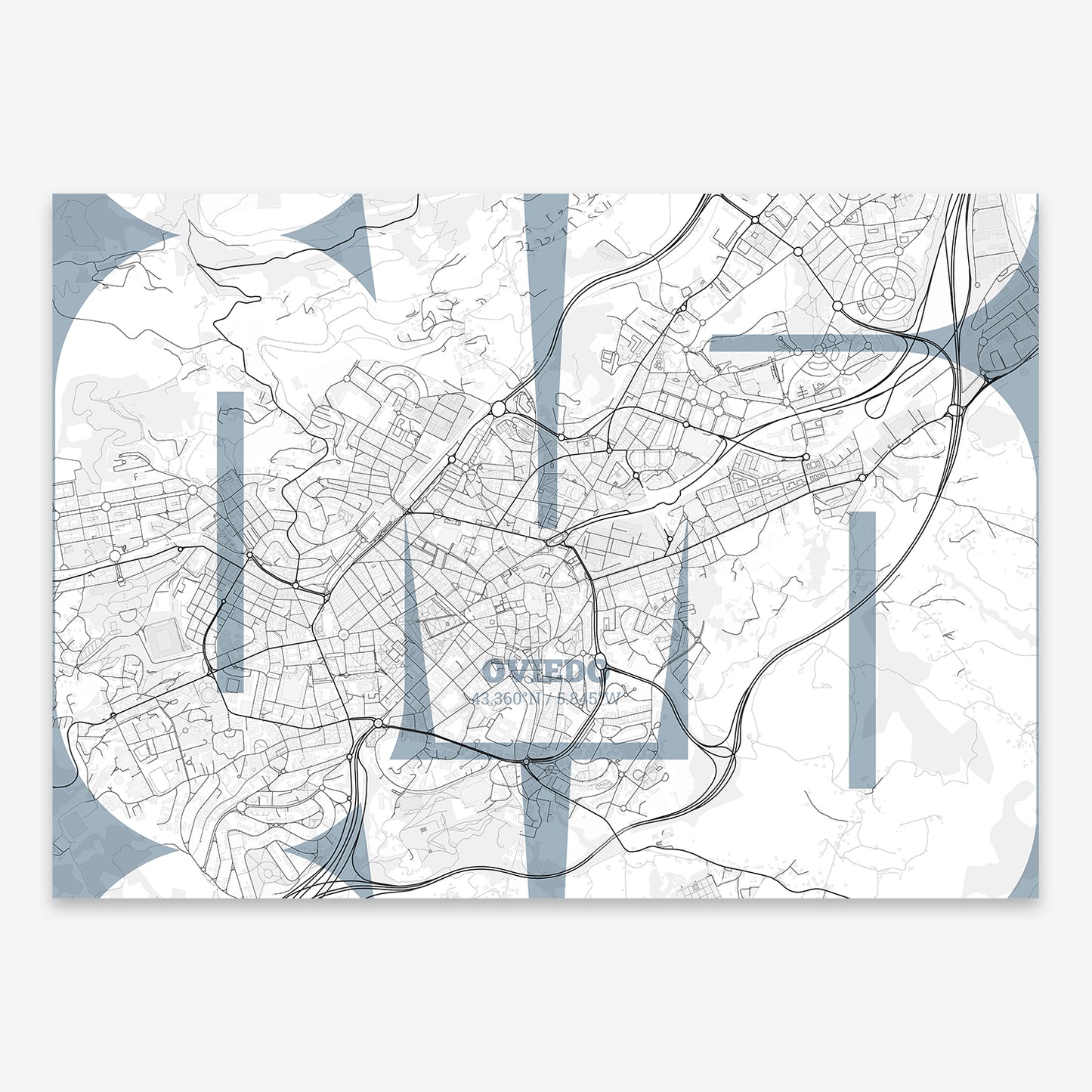 Oviedo Map V03 Urban / No Frame / No