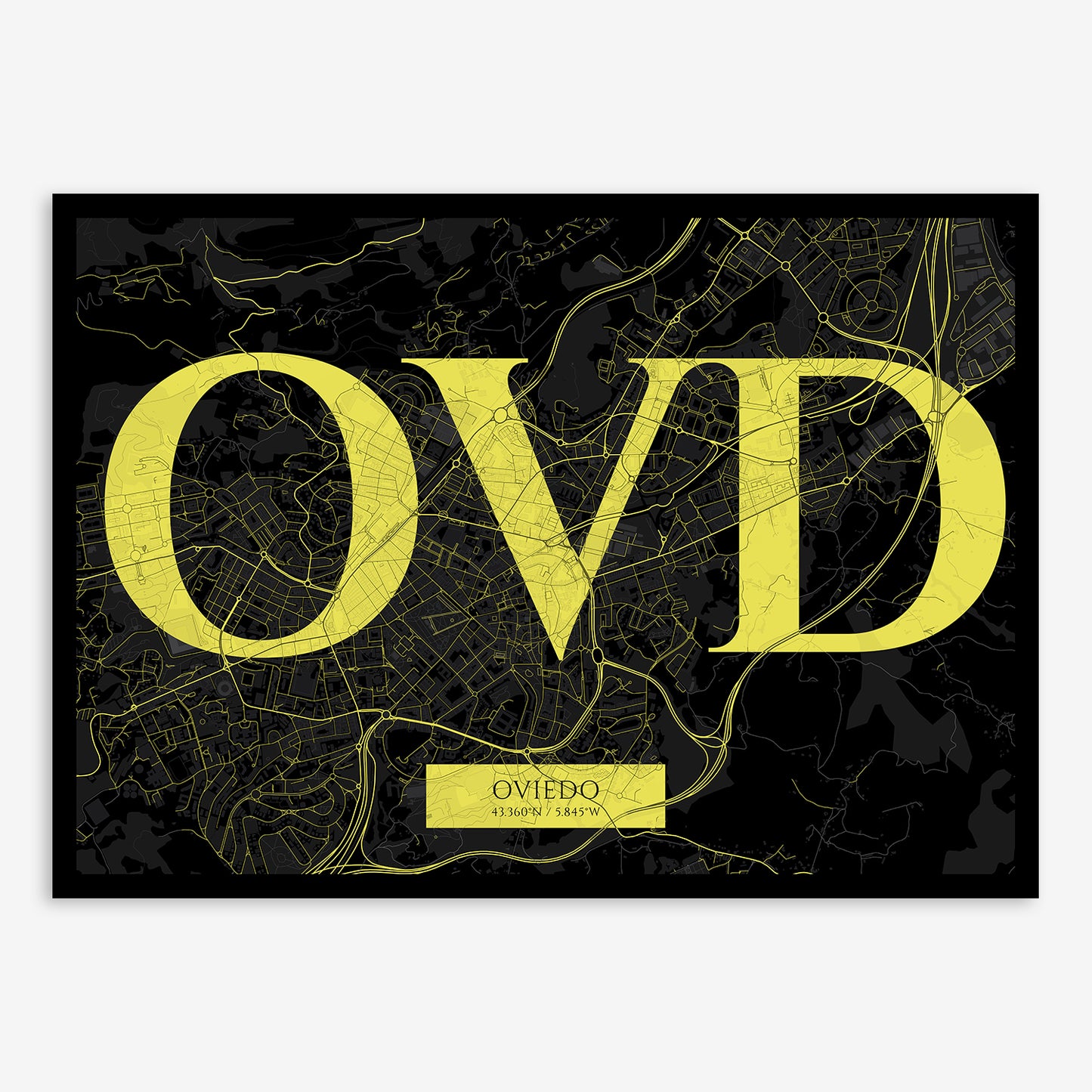 Oviedo Map V06 Night / Frame / Yes