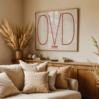 Póster decorativo de Oviedo – Arte tipográfico ultrafino