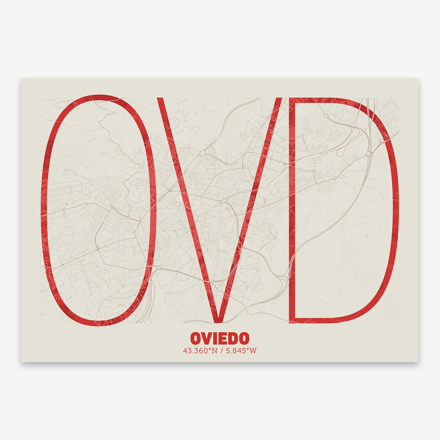 Oviedo Map V07 Boho / Frame / No