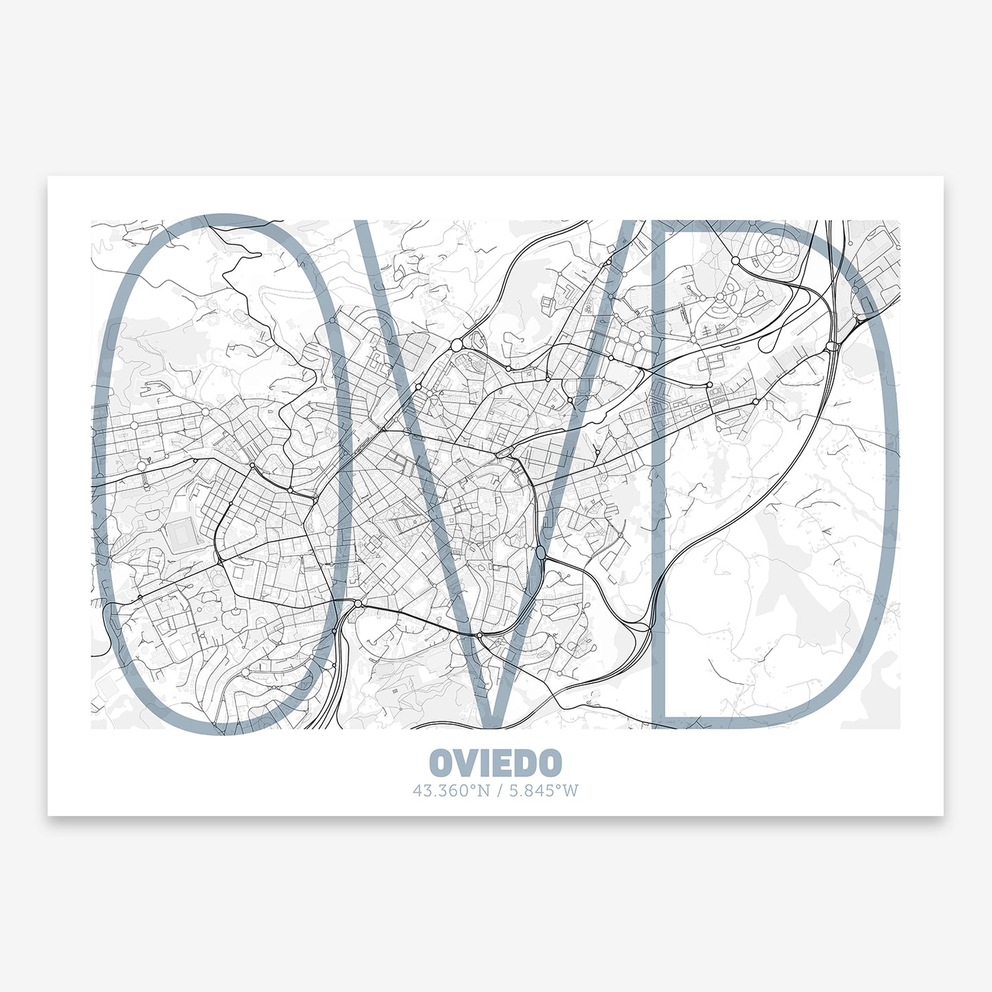 Oviedo Map V07 Urban / No Frame / No