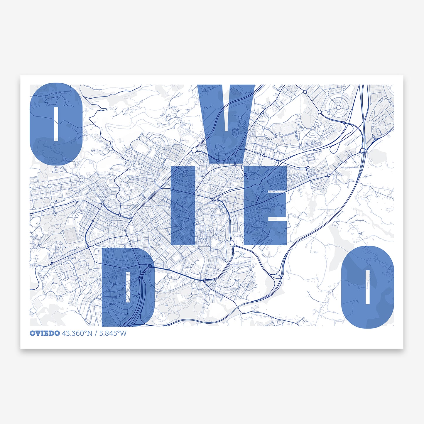 Oviedo Map V08 Med / No Frame / No