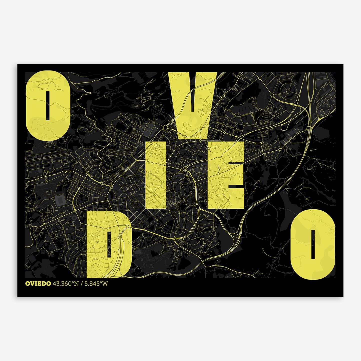 Oviedo Map V08 Night / No Frame / No