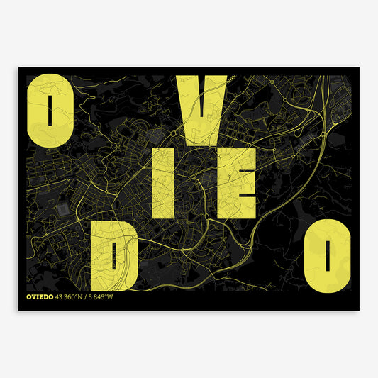 Oviedo Map V08 Night / Frame / Yes