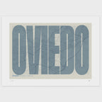 Lámina tipográfica de Oviedo – diseño Extra Comprimida, sin marco sobre papel