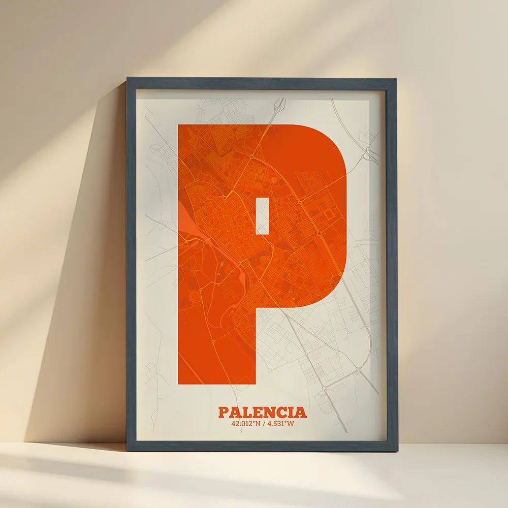 Decorative print of Palencia – Modern typographic art