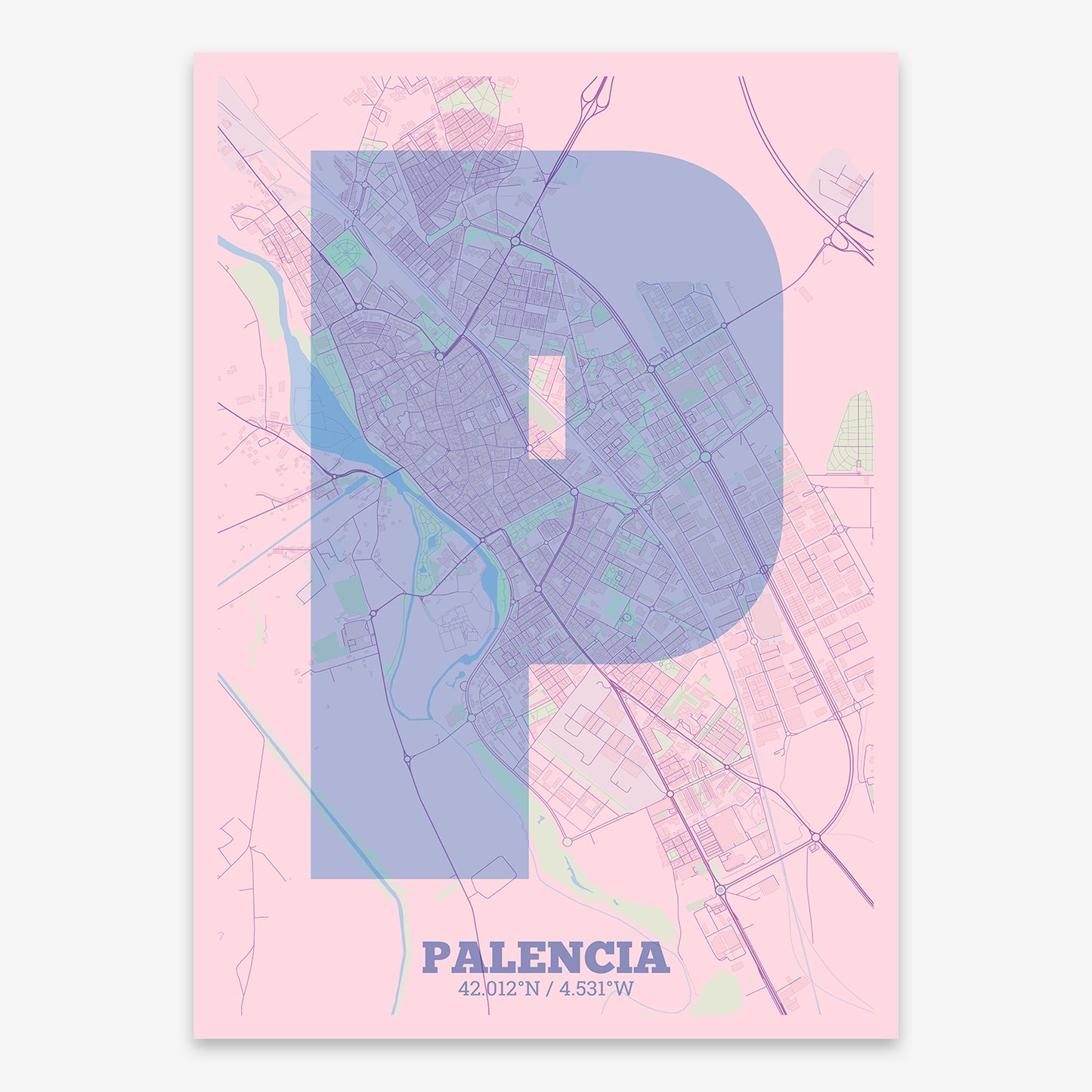 Palencia Map V02 Nursery / No Frame / No