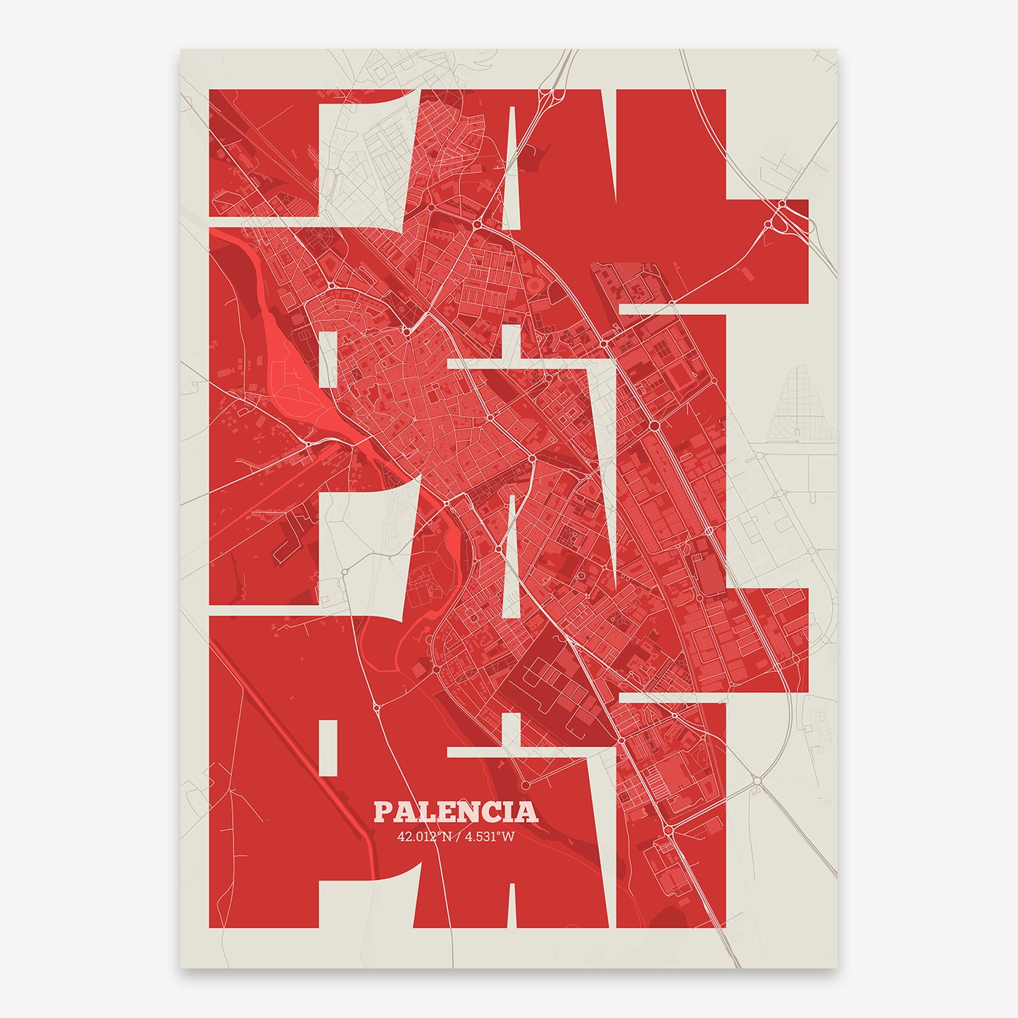 Palencia Map V03 Boho / No Frame / No