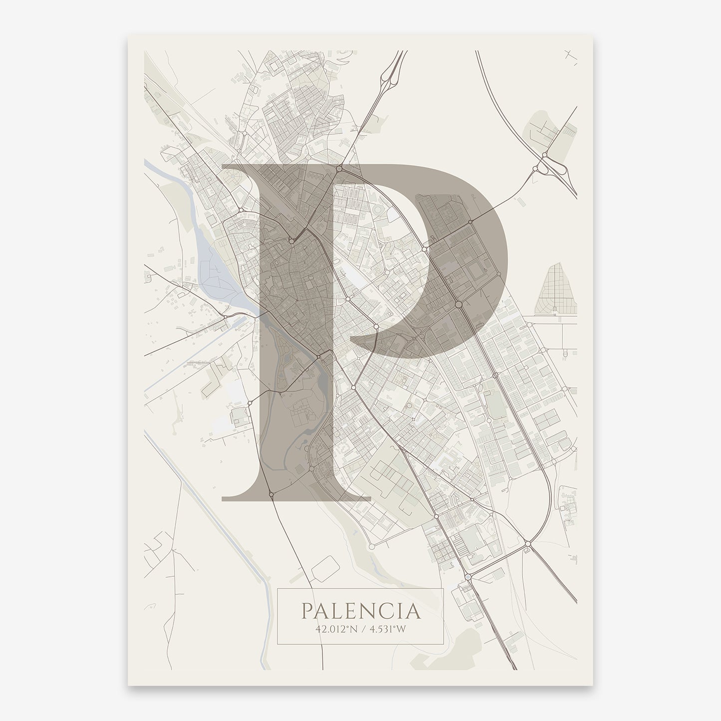 Palencia Map V06 Rustic / No Frame / No