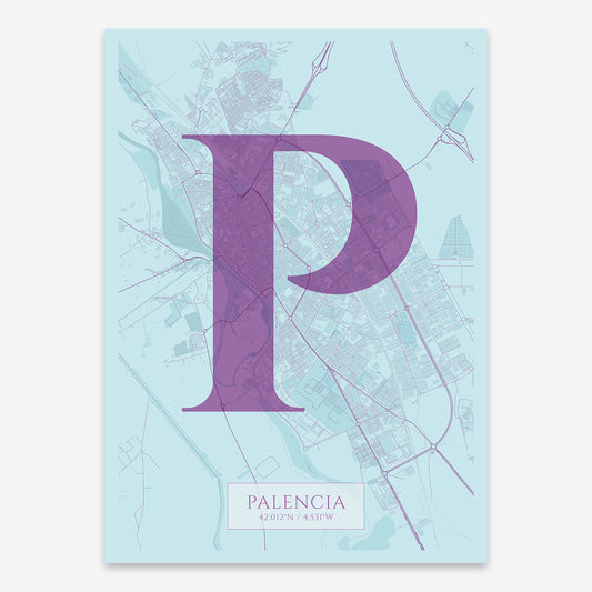 Palencia Map V06 Shabby / Frame / Yes