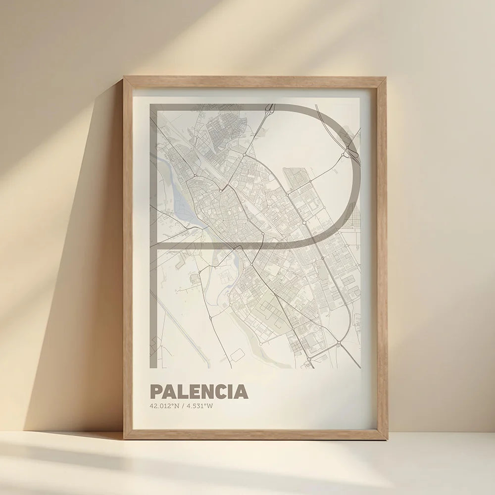 Decorative poster of Palencia – Ultra-fine typographic art