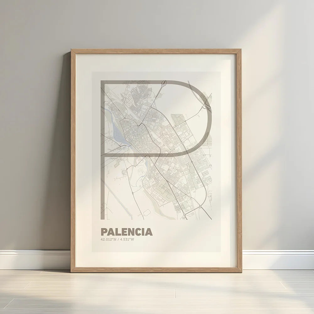 Póster decorativo de Palencia – Arte tipográfico ultrafino