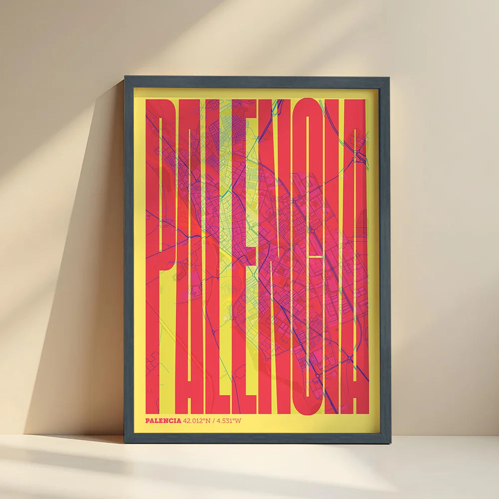 Graphic souvenir of Palencia – Contemporary typographic print