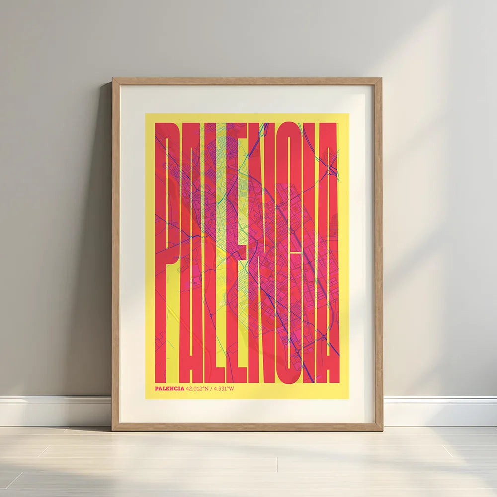 Recuerdo gráfico de Palencia – Lámina tipográfica contemporánea