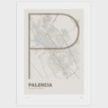 Lámina tipográfica de Palencia – diseño Ultrafina, sin marco sobre papel