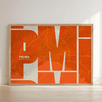 Artistic poster of Palma with geometric typography - Custom decoration