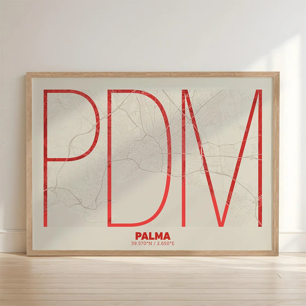 Decorative Poster of Palma – Ultra-thin Typographic Art