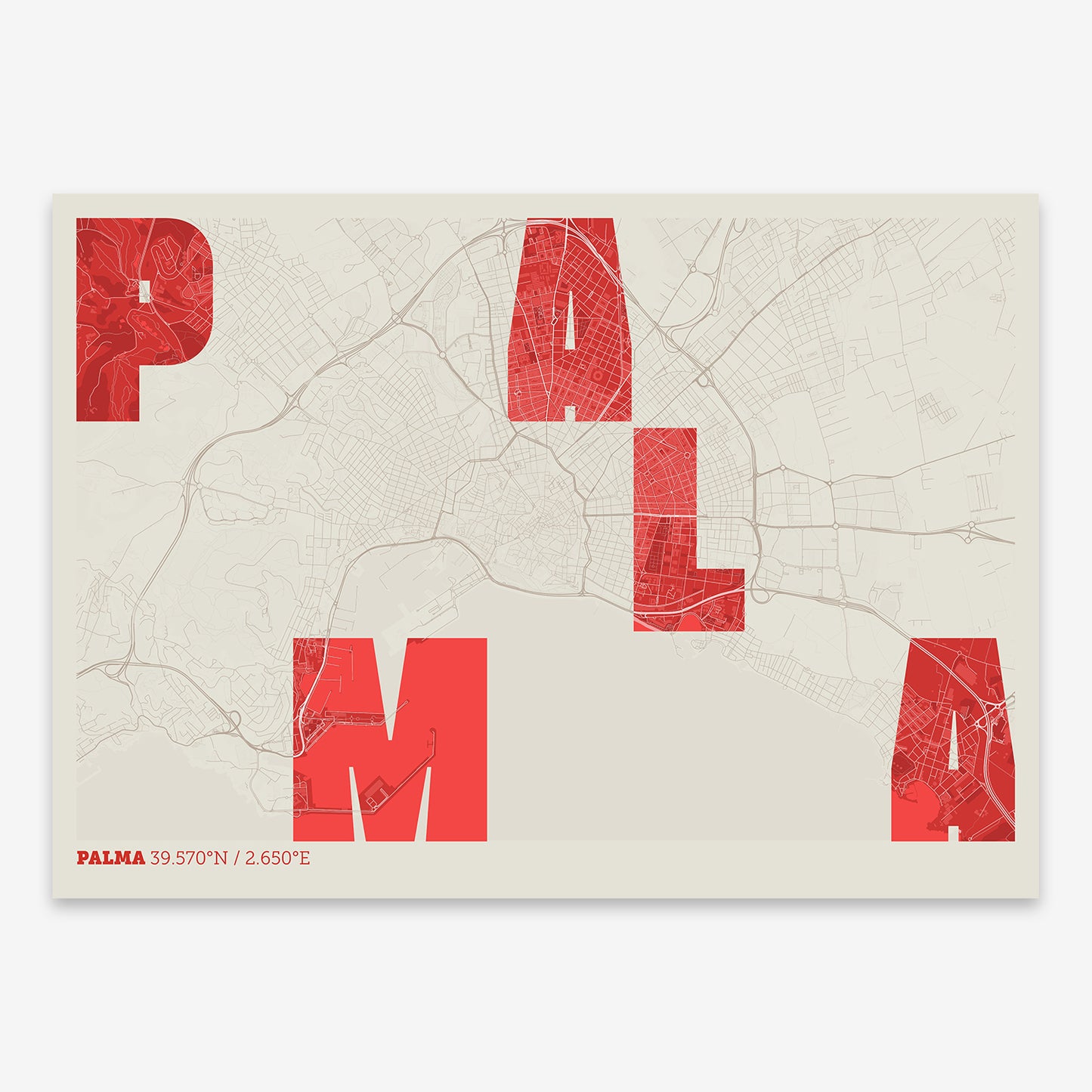 Palma Map V08 Boho / Frame / No