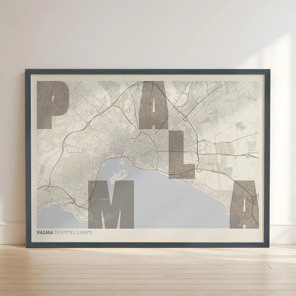 Creative Print of Palma – Graphic design and typography on a map