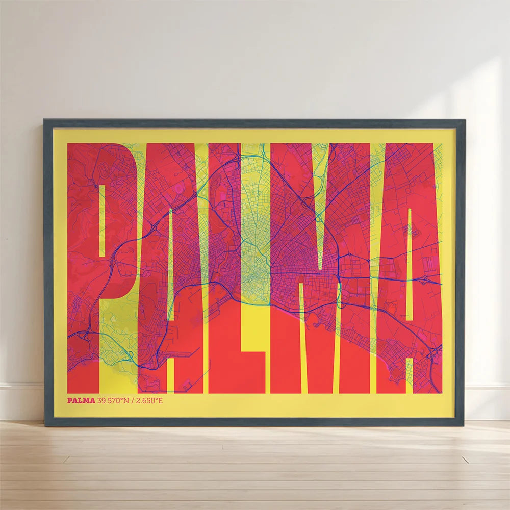 Graphic souvenir of Palma – Contemporary typographic print