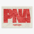 Decorative print of Pamplona – Modern typographic art