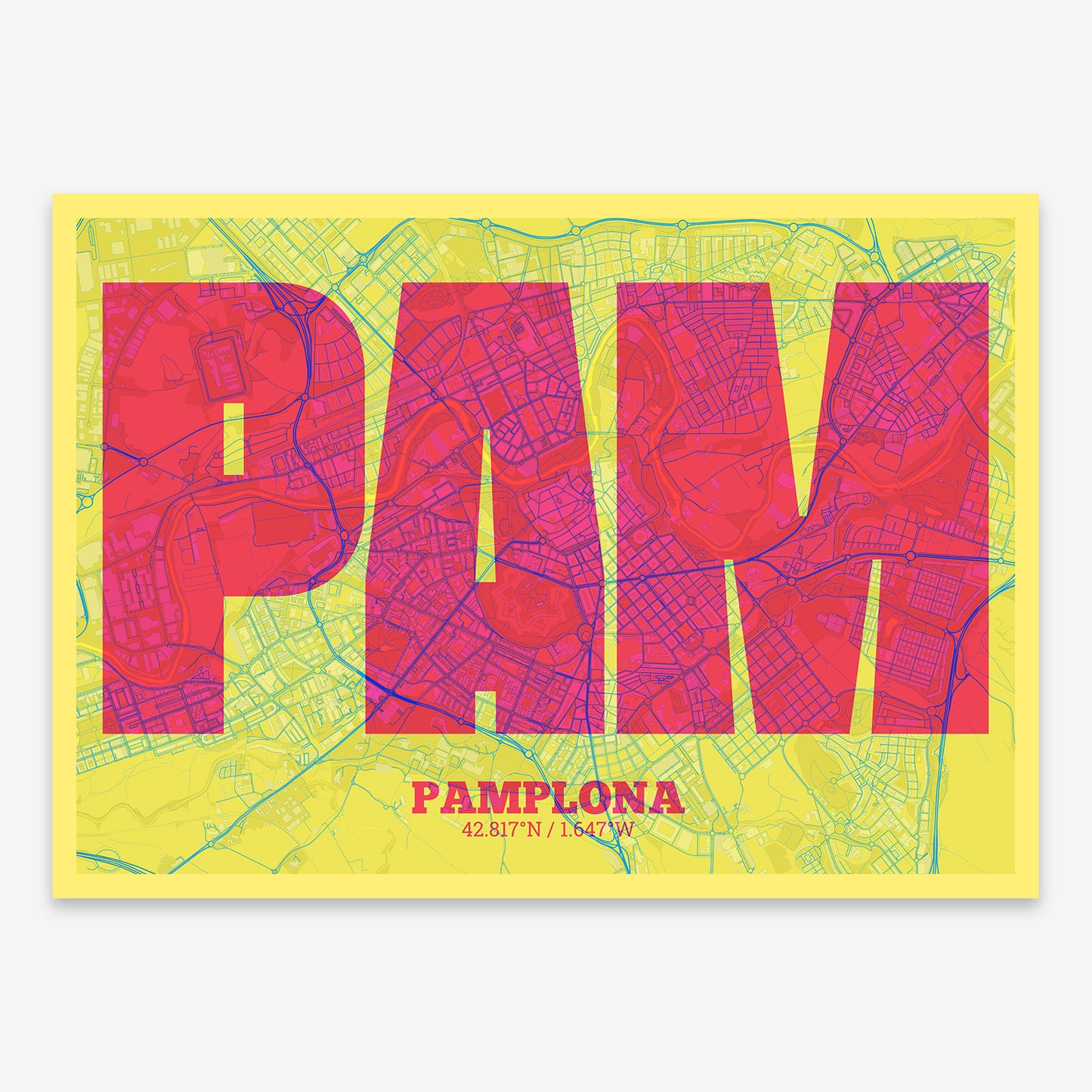 Pamplona Map V02 Miami / No Frame / No