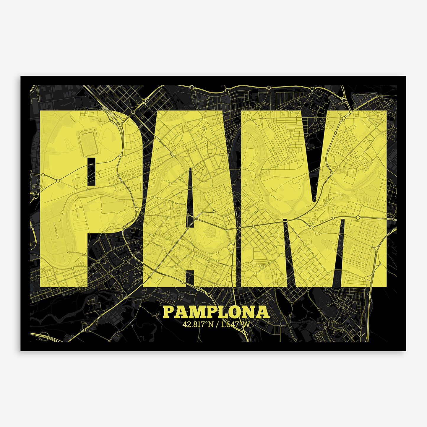 Pamplona Map V02 Night / No Frame / No