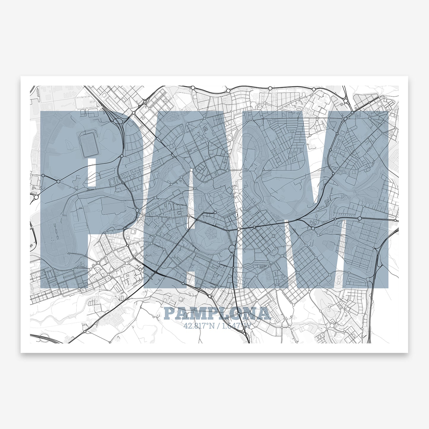 Pamplona Map V02 Urban / No Frame / No