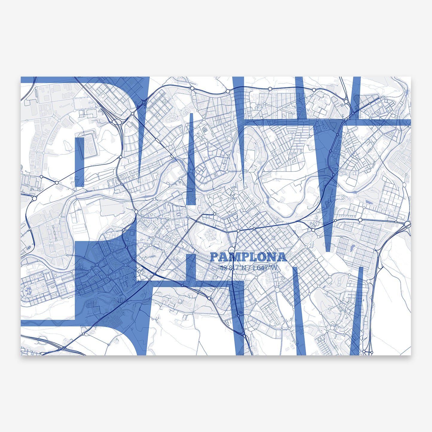 Pamplona Map V03 Med / Frame / Yes