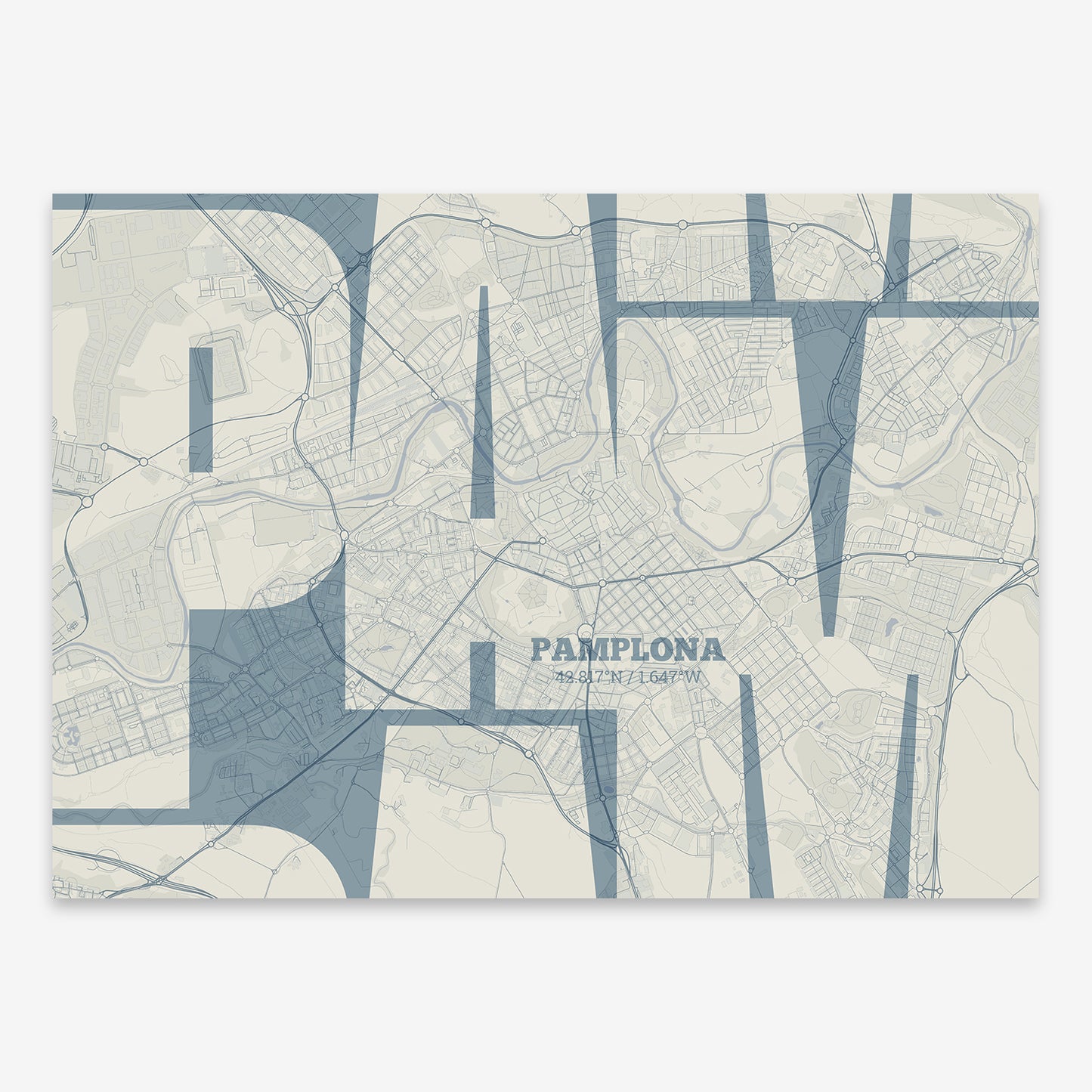 Pamplona Map V03 Seaside / Frame / No