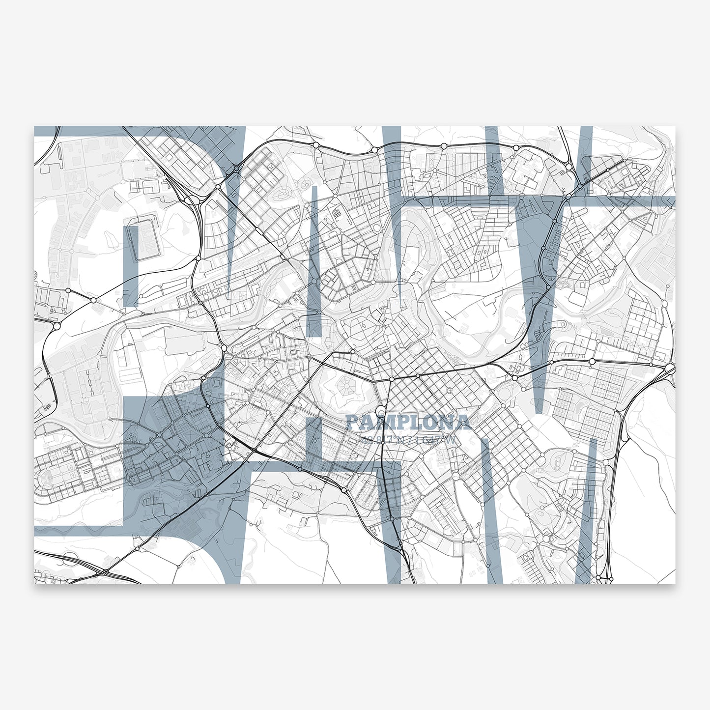 Pamplona Map V03 Urban / Frame / Yes