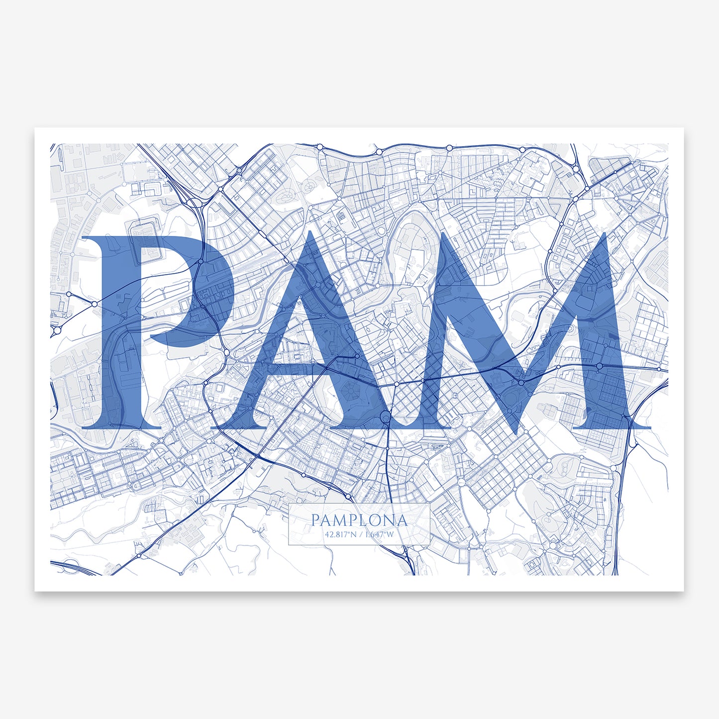 Pamplona Map V06 Med / No Frame / No