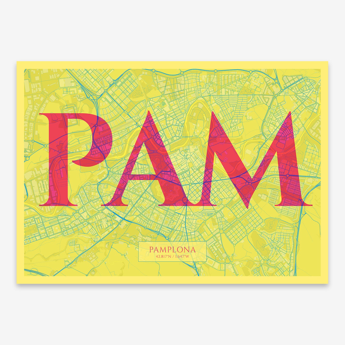 Pamplona Map V06 Miami / No Frame / No