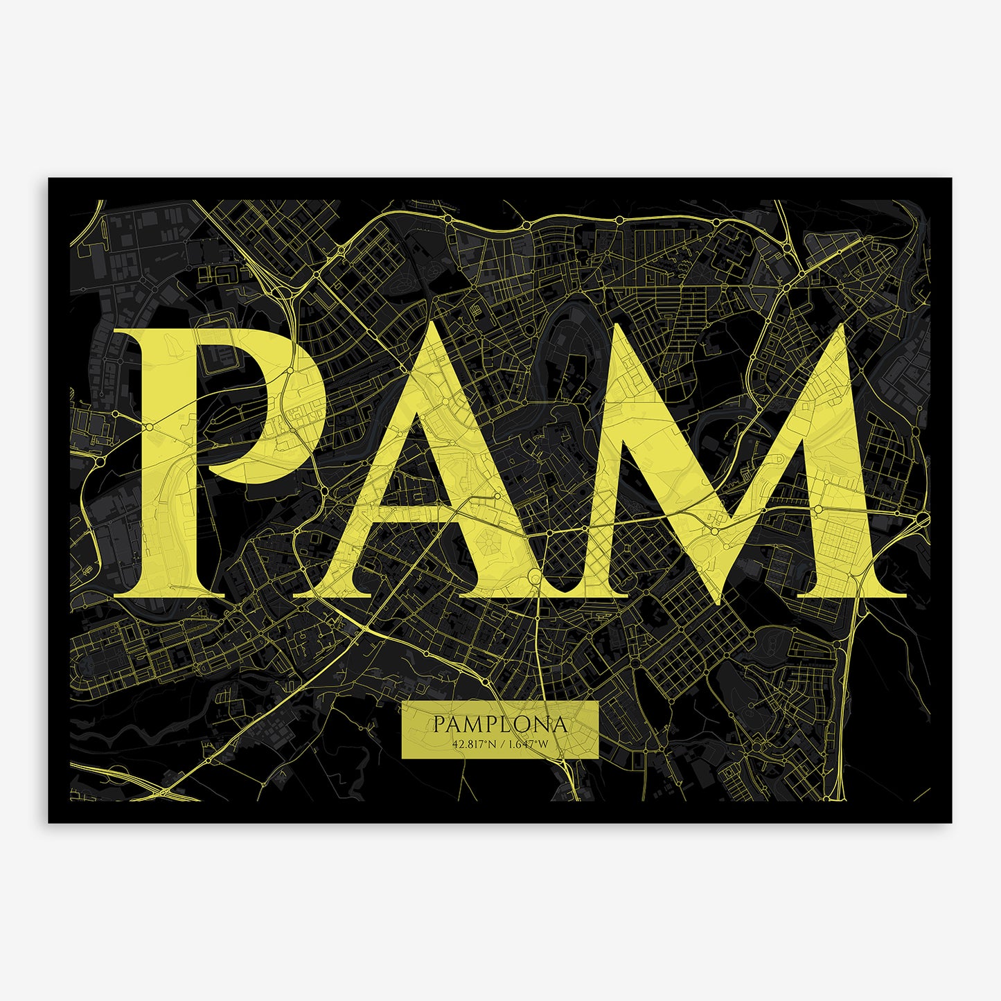 Pamplona Map V06 Night / No Frame / Yes