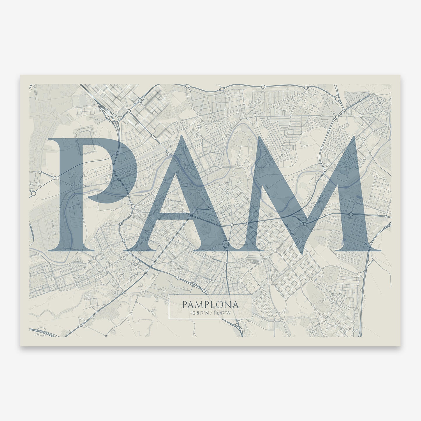 Pamplona Map V06 Seaside / Frame / No