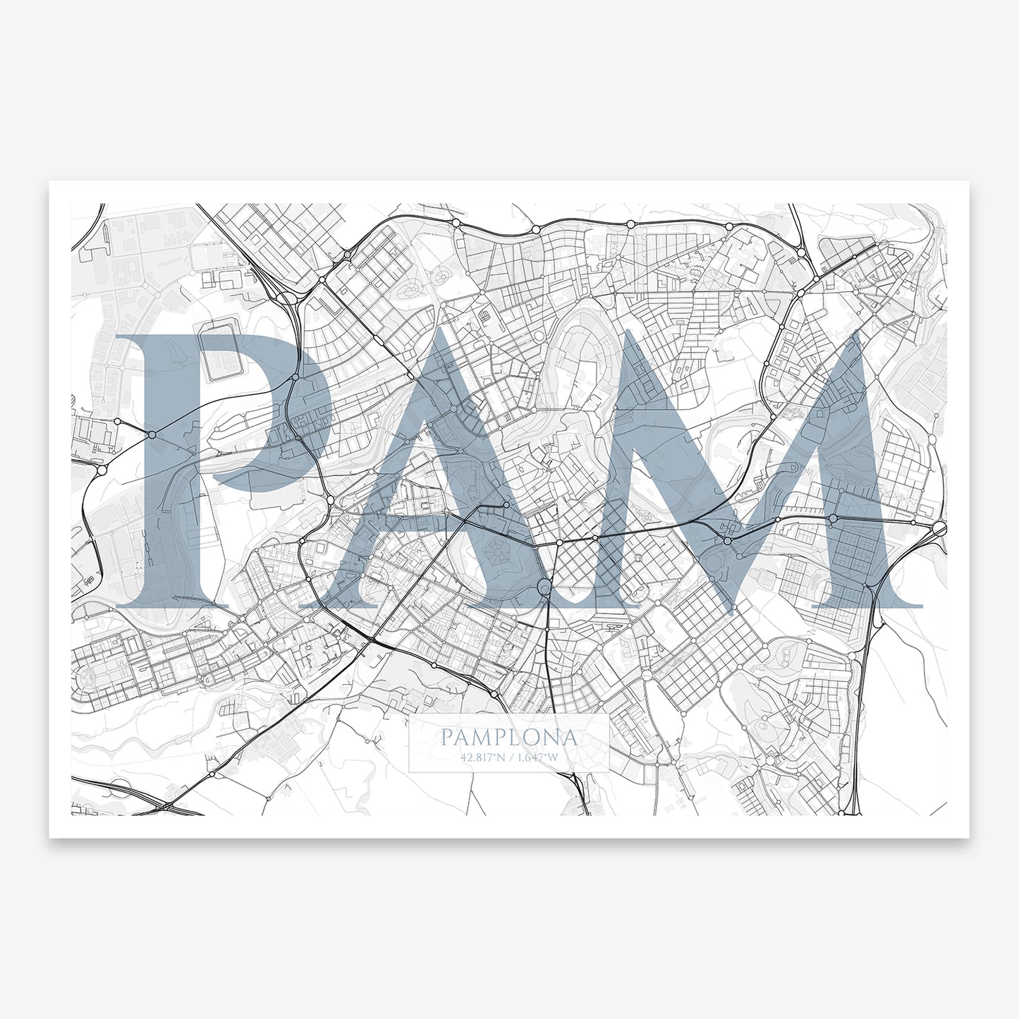 Pamplona Map V06 Urban / No Frame / No