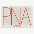 Decorative poster of Pamplona – Ultra-thin typographic art