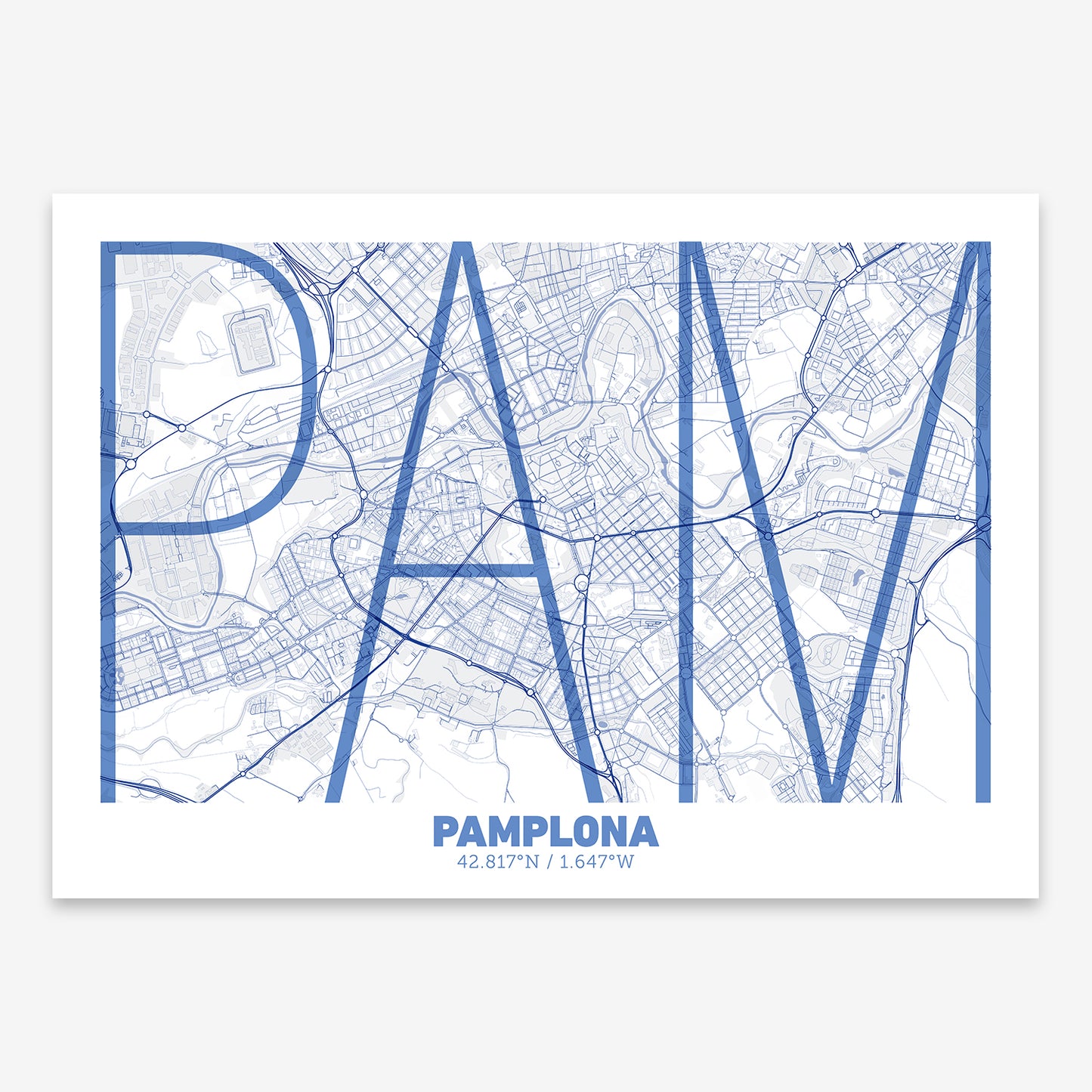 Pamplona Map V07 Med / No Frame / No