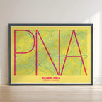 Decorative poster of Pamplona – Ultra-thin typographic art