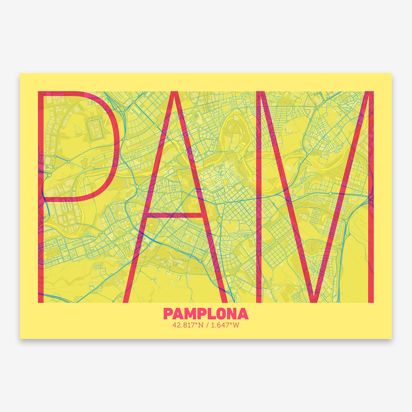 Pamplona Map V07 Miami / No Frame / No