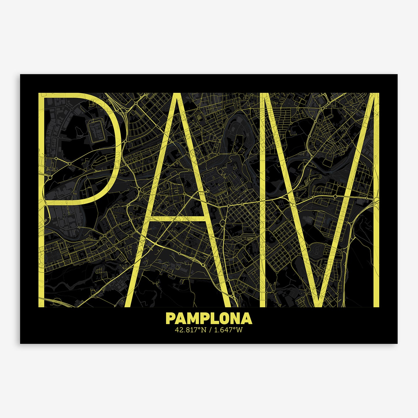 Pamplona Map V07 Night / No Frame / No