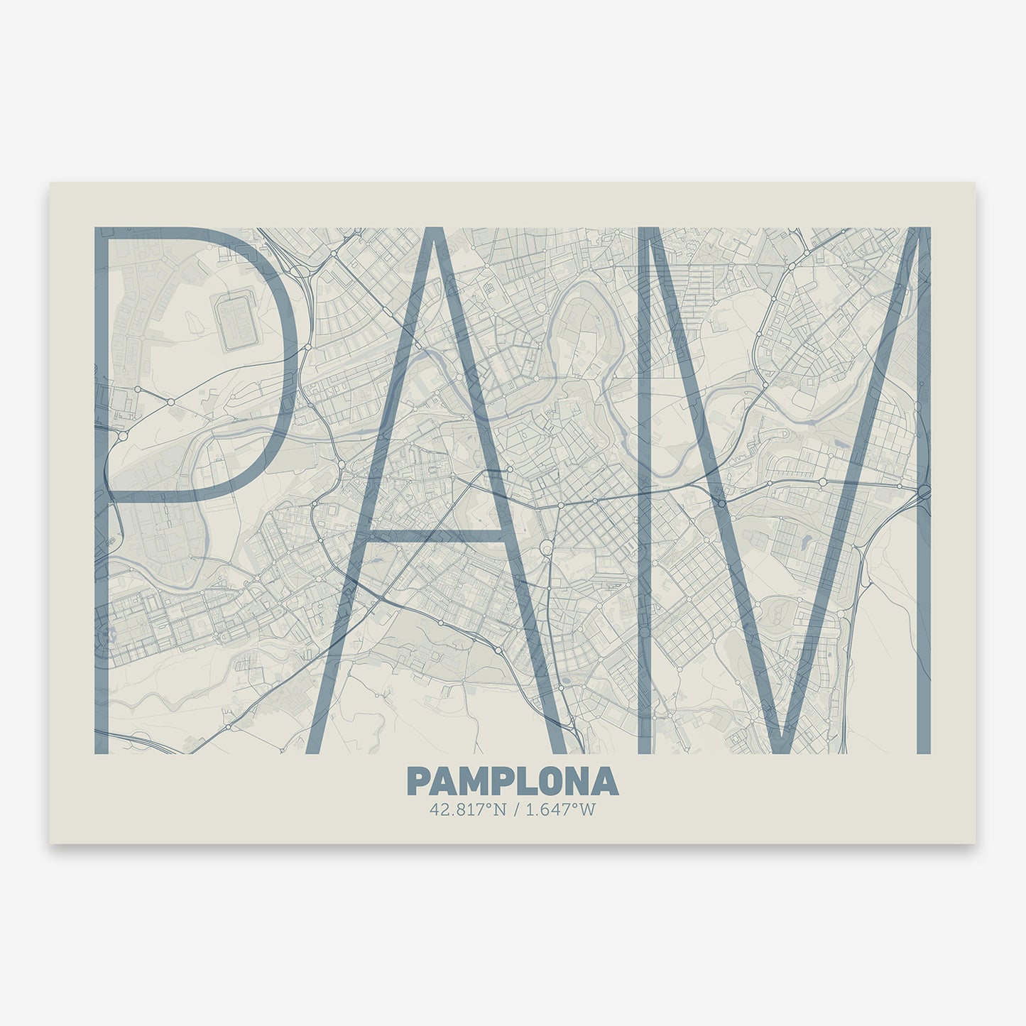 Pamplona Map V07 Seaside / No Frame / No